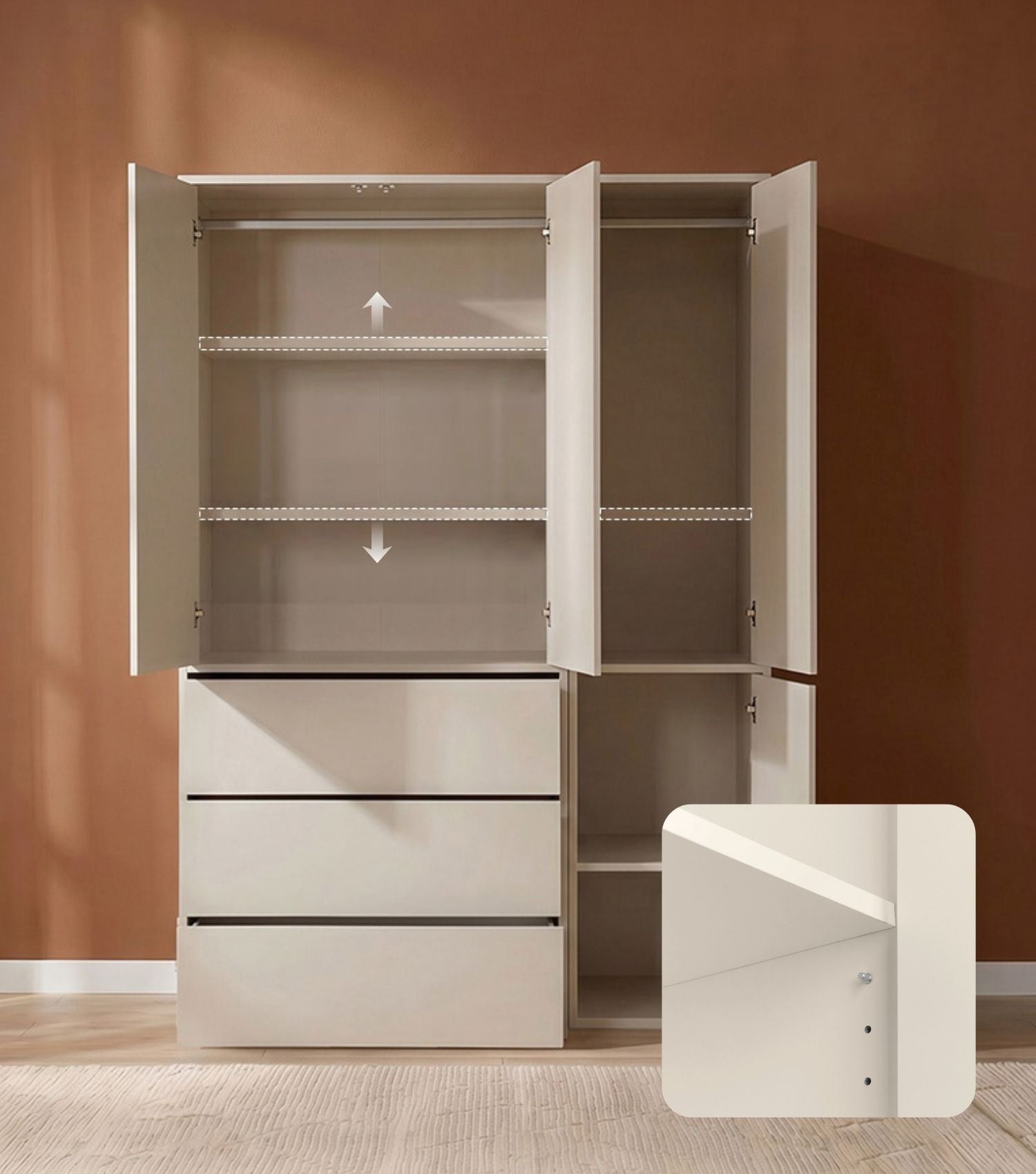 Kleiderschrank 'Robe' Schlafzimmerschrank Garderobe Flurschrank