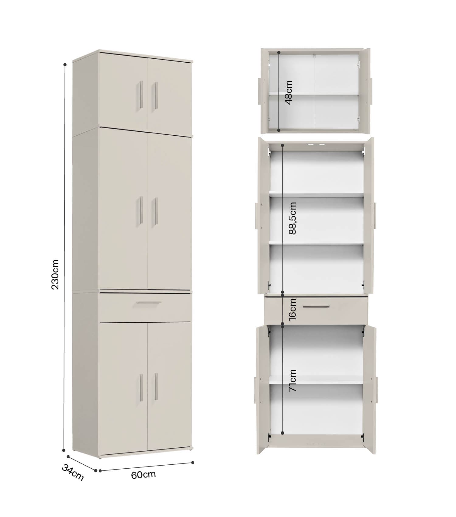 Mehrzweckschrank Hochschrank Schuhschrank Allzweckschrank Flurschrank
