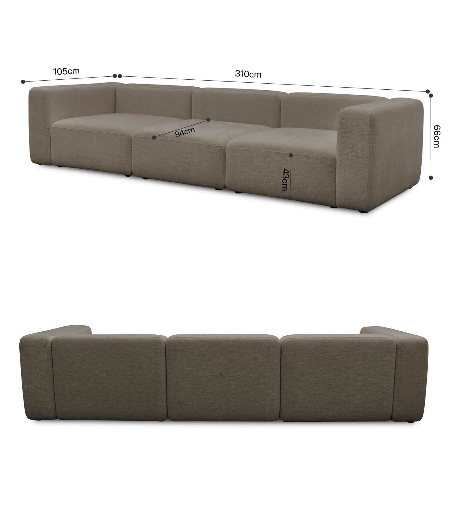 4-Sitzer Sofa 'Cubo' Sofa Bigsofa Cord Sofa 4-Sitzer Modulsofa 'Cubo'