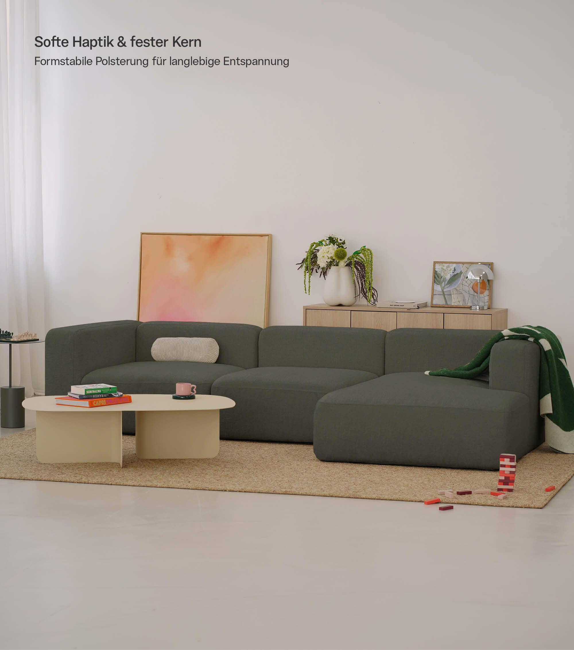 Ecksofa 4-Sitzer 'Cubo' (großes L) Ecksofa Cord Eckcouch Bigsofa 4-Sitzer Sofa 'Cubo'