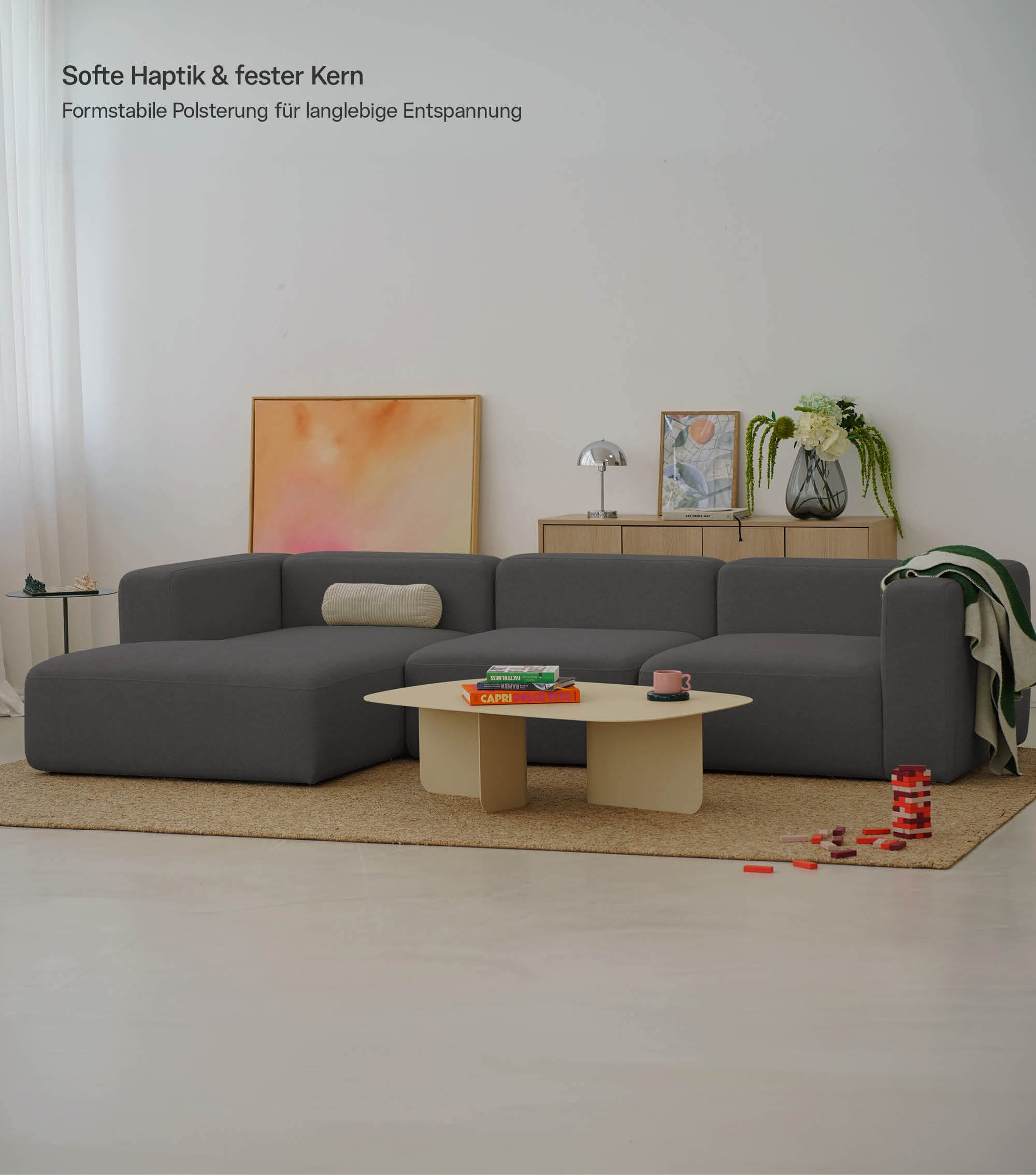 Ecksofa 4-Sitzer 'Cubo' (großes L) Ecksofa Cord Eckcouch Bigsofa 4-Sitzer Sofa 'Cubo'