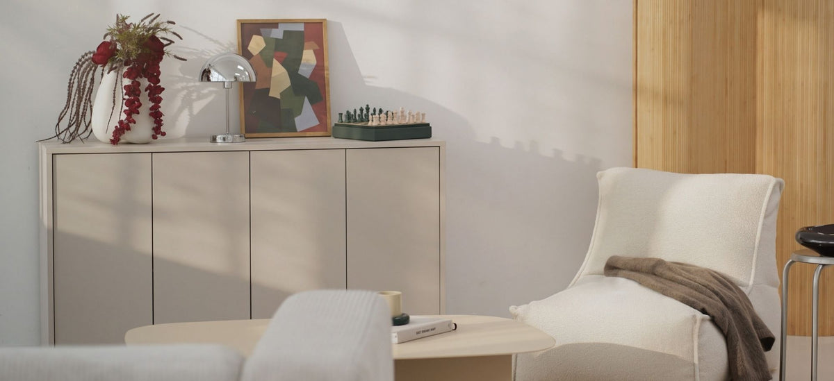 Sideboard mit 4 Türen in Kaschmir-Beige
