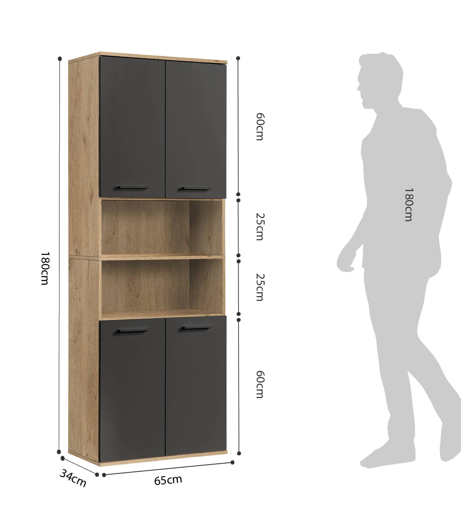 Bad-Hochschrank Badezimmerschrank Badschrank Badezimmerregal Schrank