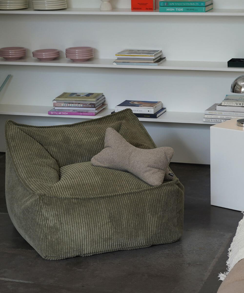 Indoor Cord Sitzsack in Oliv