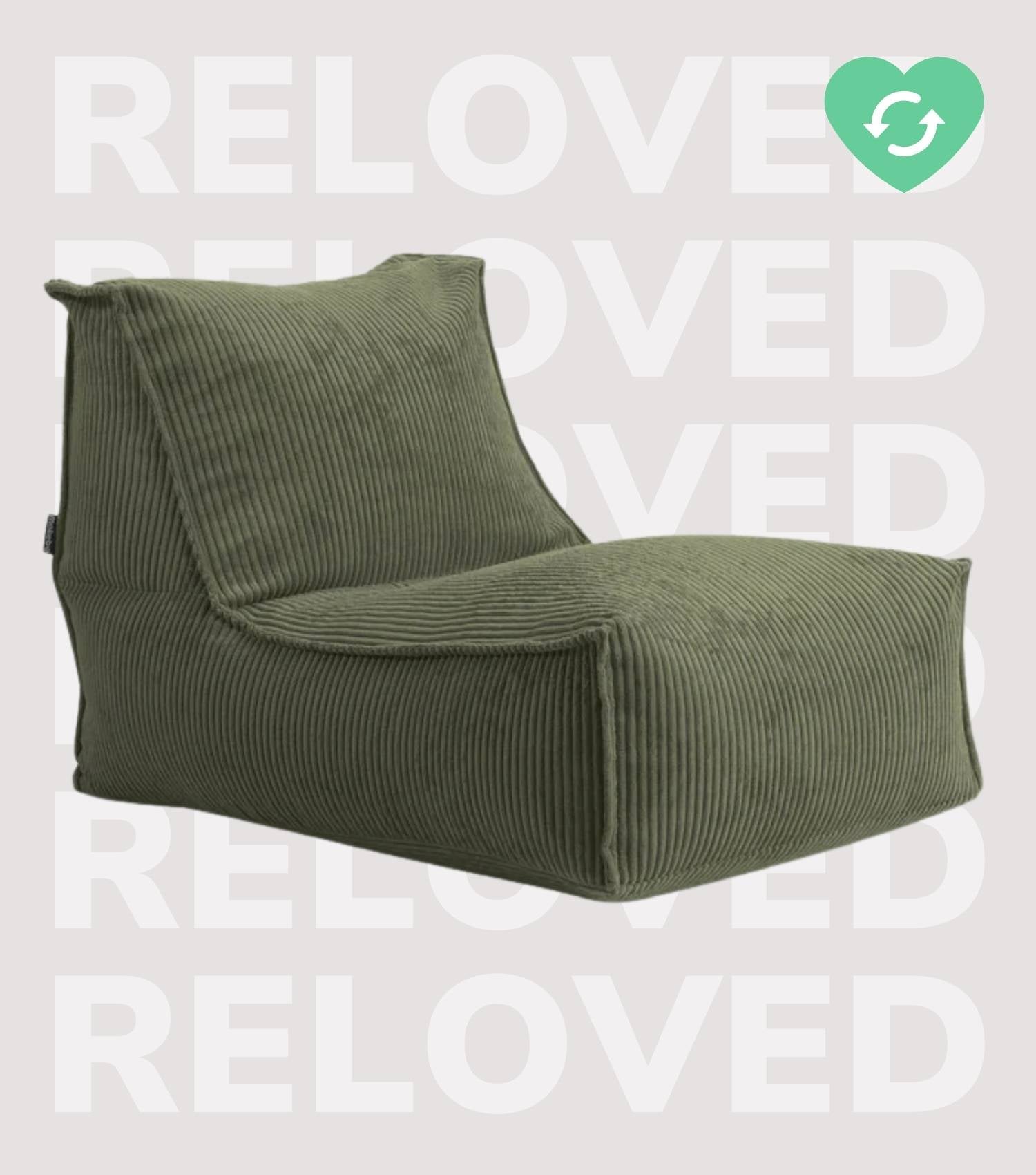 Sitzsack XXL + Pouf für Kinder & Erwachsene mit Füllung 'Der Gelassene'#sku_BB2.1Poso-046oliv_C