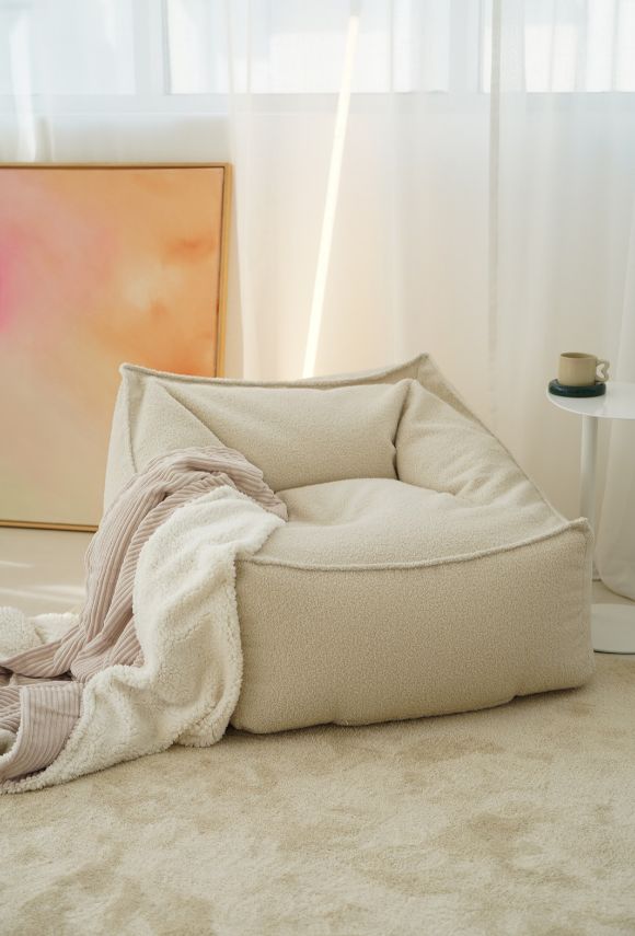 Bouclé Sitzsack mit Armlehnen in Beige