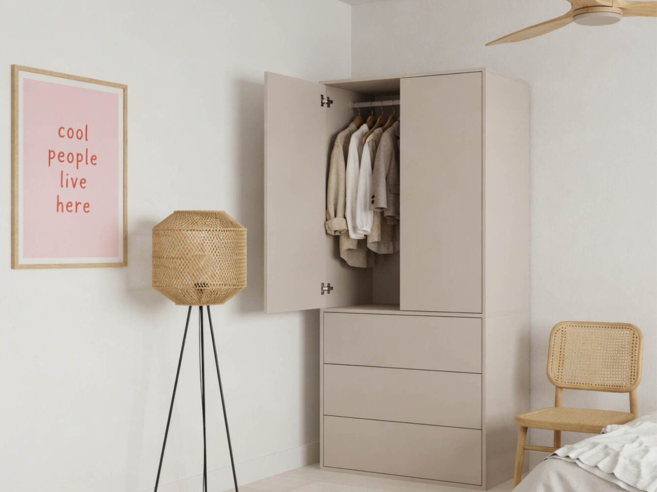 Kleiderschrank für kleine Räume in Kaschmir