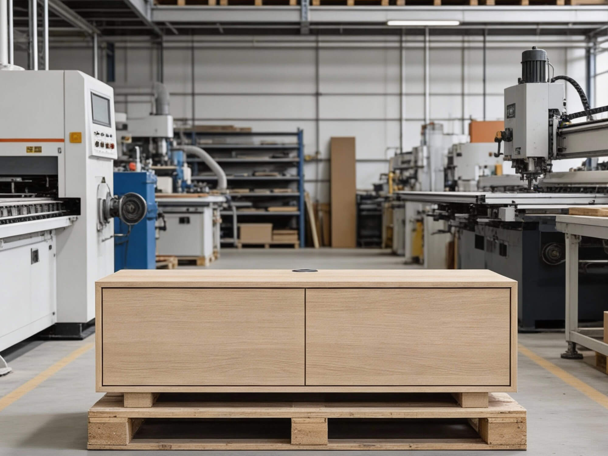 Lowboard in heller Eiche gefertigt in Deutschland