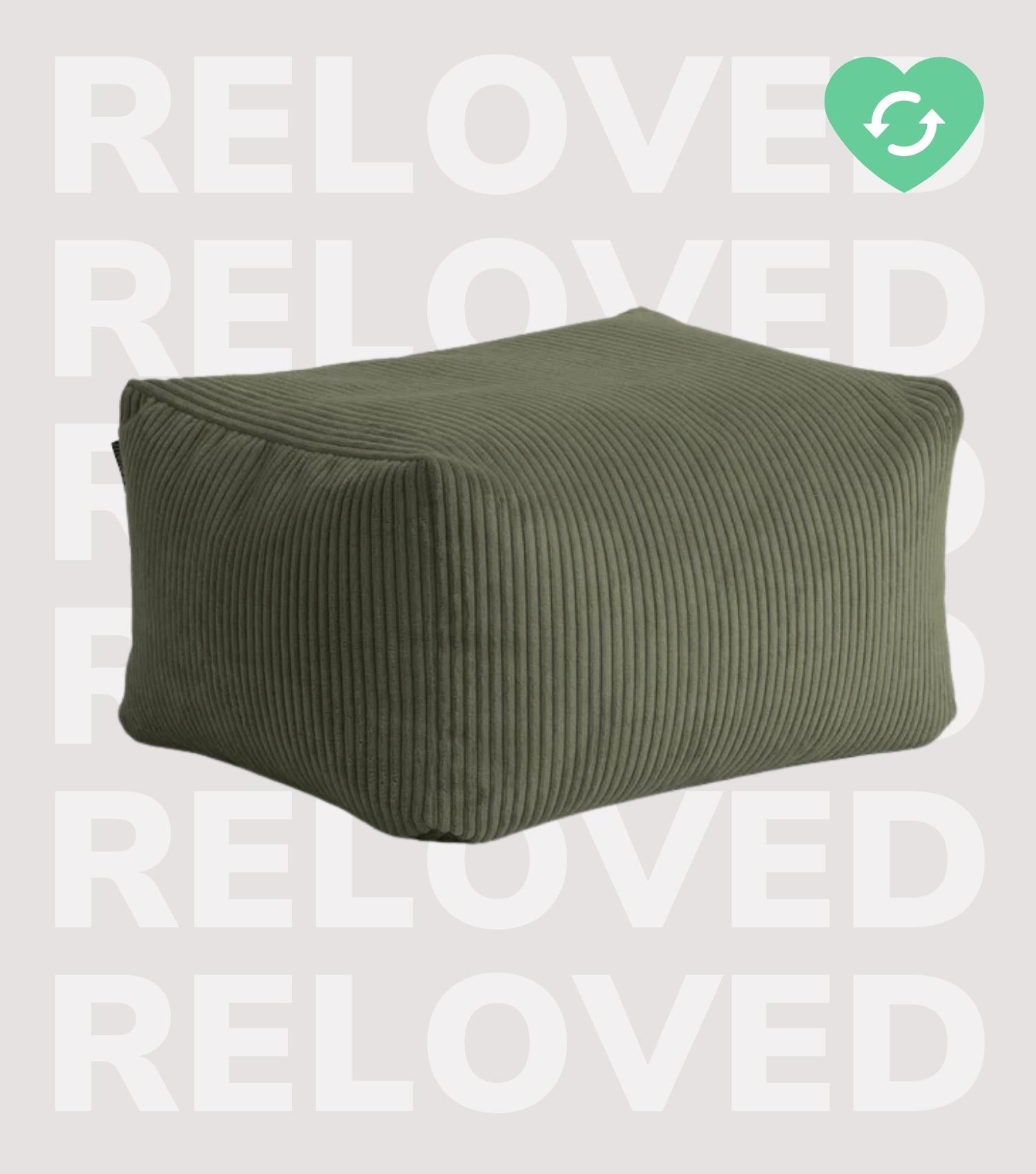 Indoor Pouf Hocker Sitzkissen Bodenkissen 'Der Ruhestifter' Fußhocker eckig#sku_PF2poso-046oliv_C