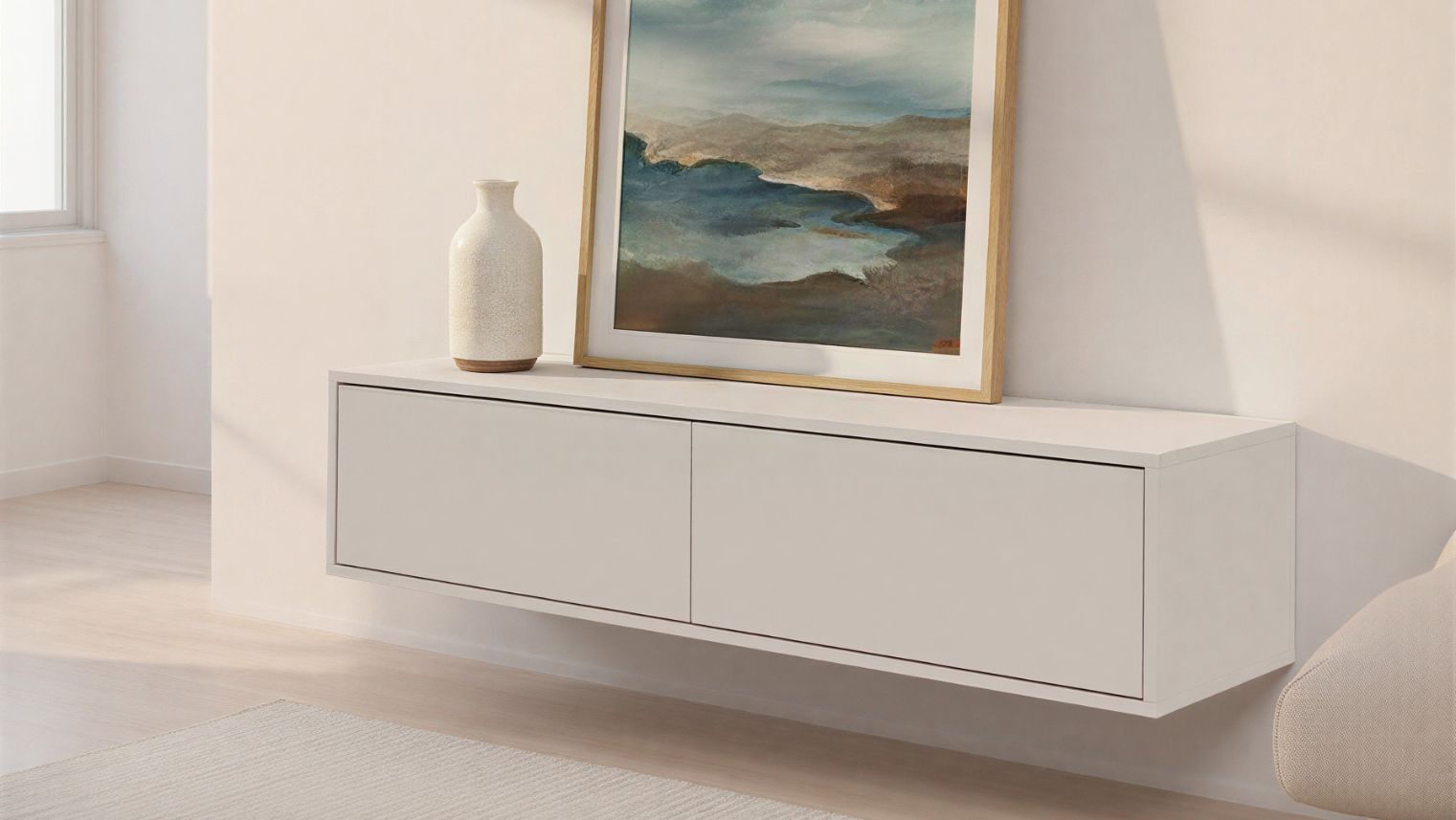 Lowboard mit 2 Fächern in Kaschmir