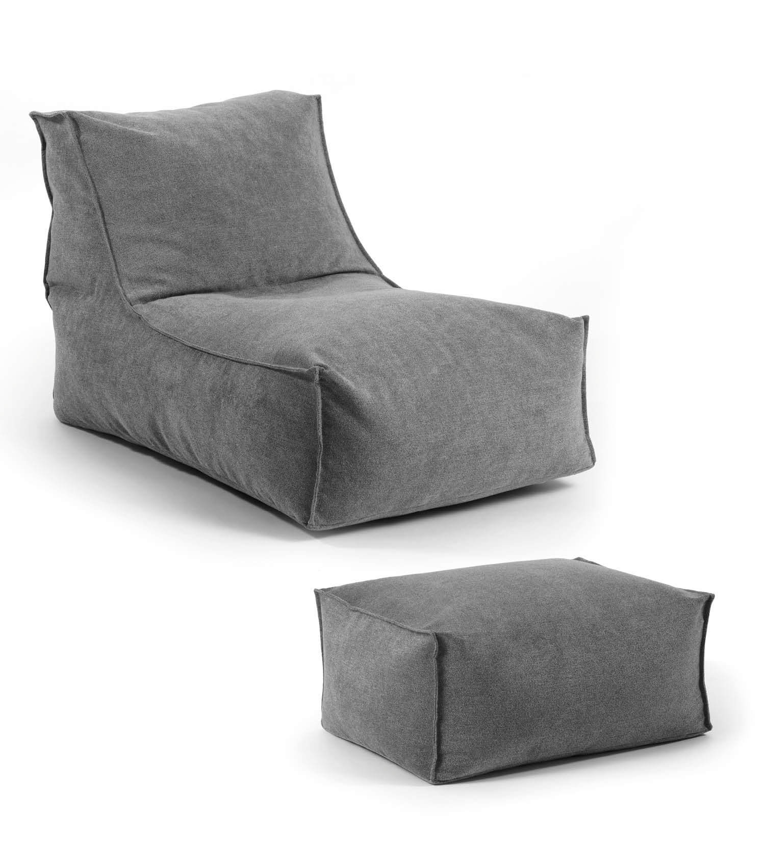 Sitzsack XXL + Pouf für Kinder & Erwachsene mit Füllung 'Der Sundowner'#sku_BB2.2ind-Alfa007anth