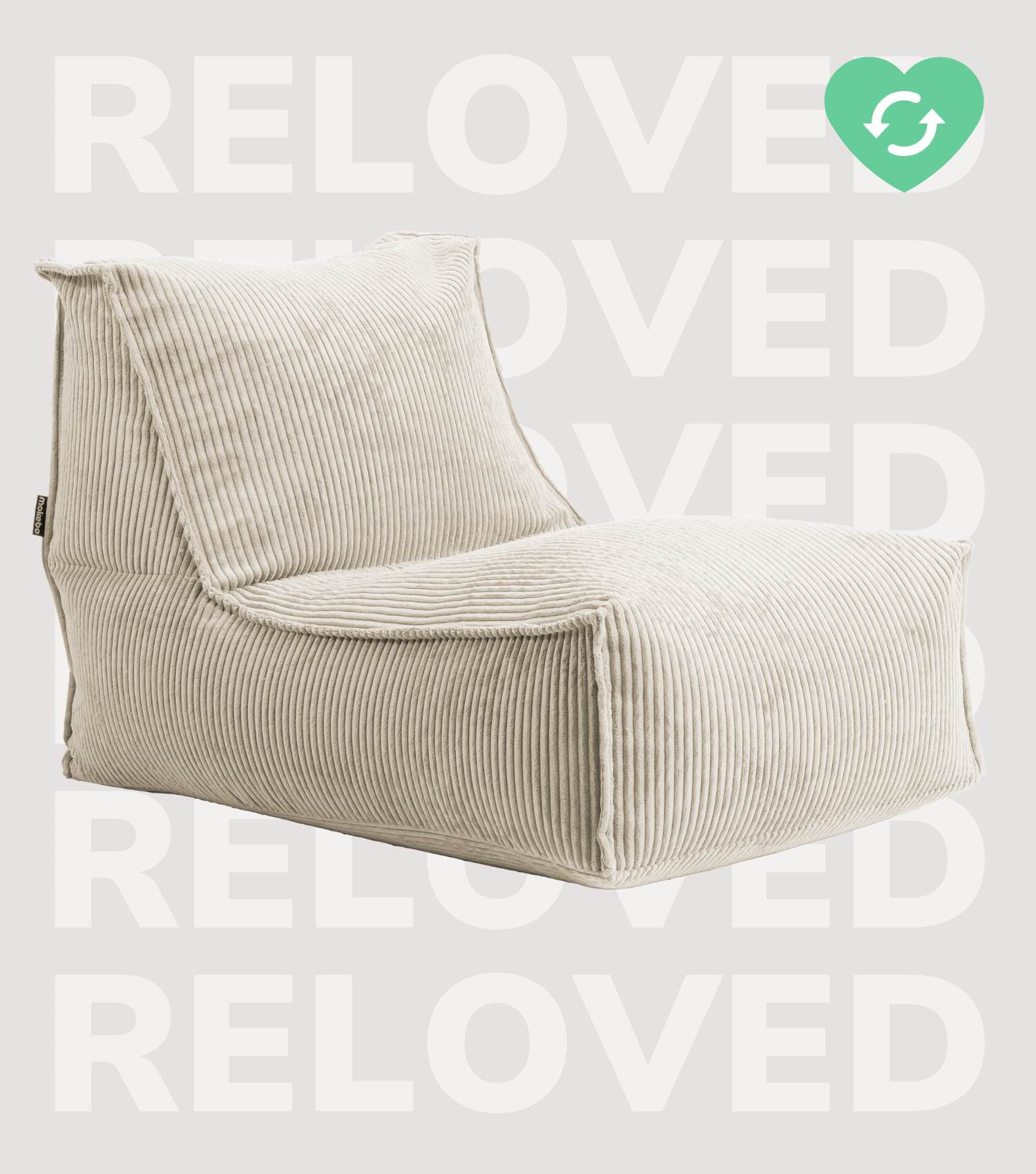 Sitzsack XXL + Pouf für Kinder & Erwachsene mit Füllung 'Der Gelassene'#sku_BB2.1Poso-080nat_C