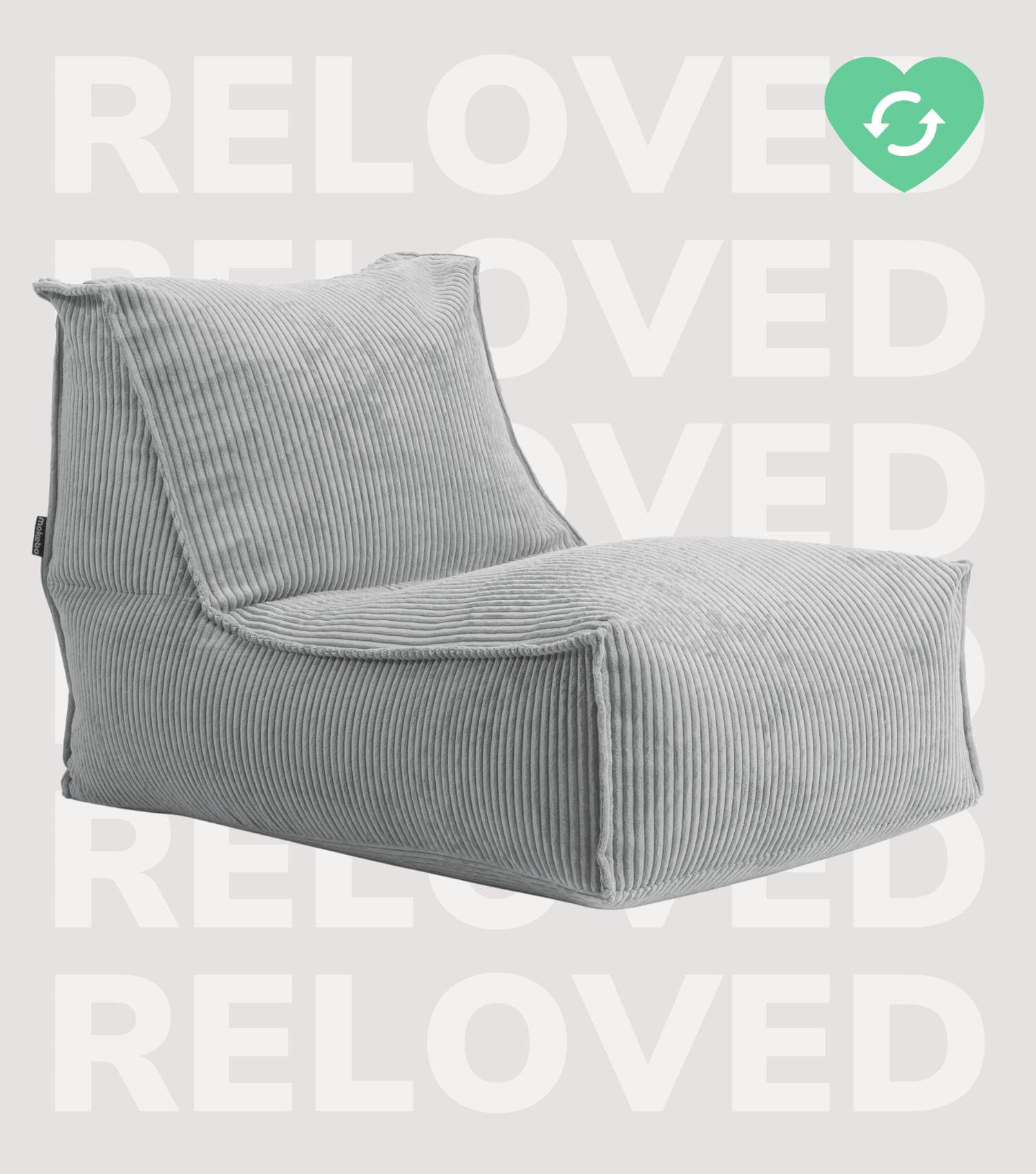 Sitzsack XXL + Pouf für Kinder & Erwachsene mit Füllung 'Der Gelassene'#sku_BB2.1Poso-003gra_C