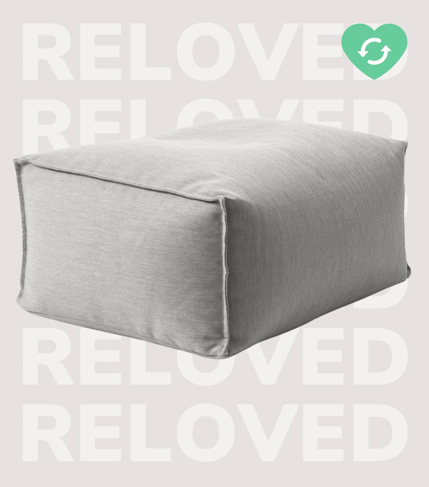 Outdoor Pouf Hocker Sitzkissen Bodenkissen 'Der Ruhepouf' Fußhocker eckig#sku_PF2Talea-003lgra_C