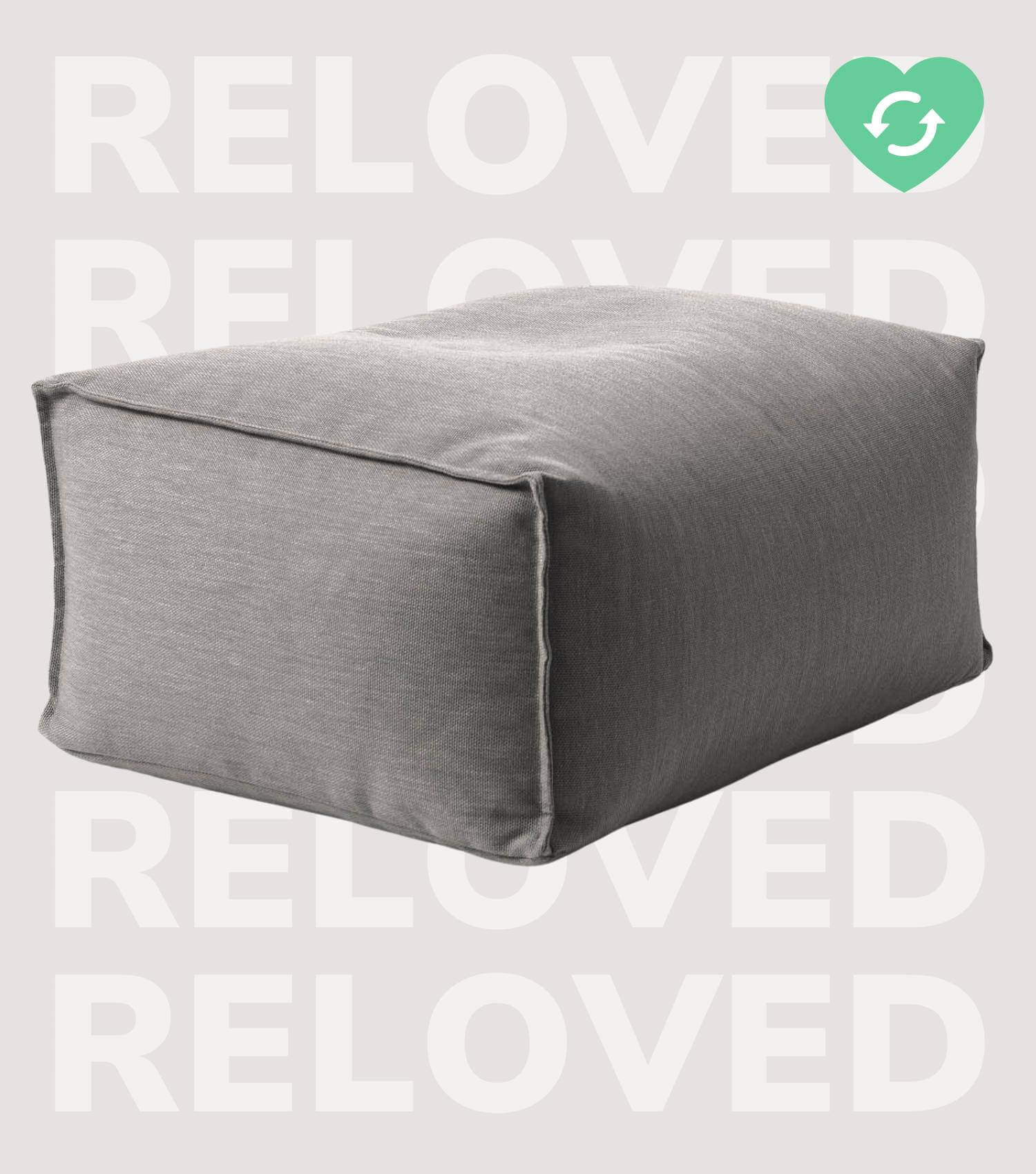 Outdoor Pouf Hocker Sitzkissen Bodenkissen 'Der Ruhepouf' Fußhocker eckig#sku_PF2Talea-005sgra_C