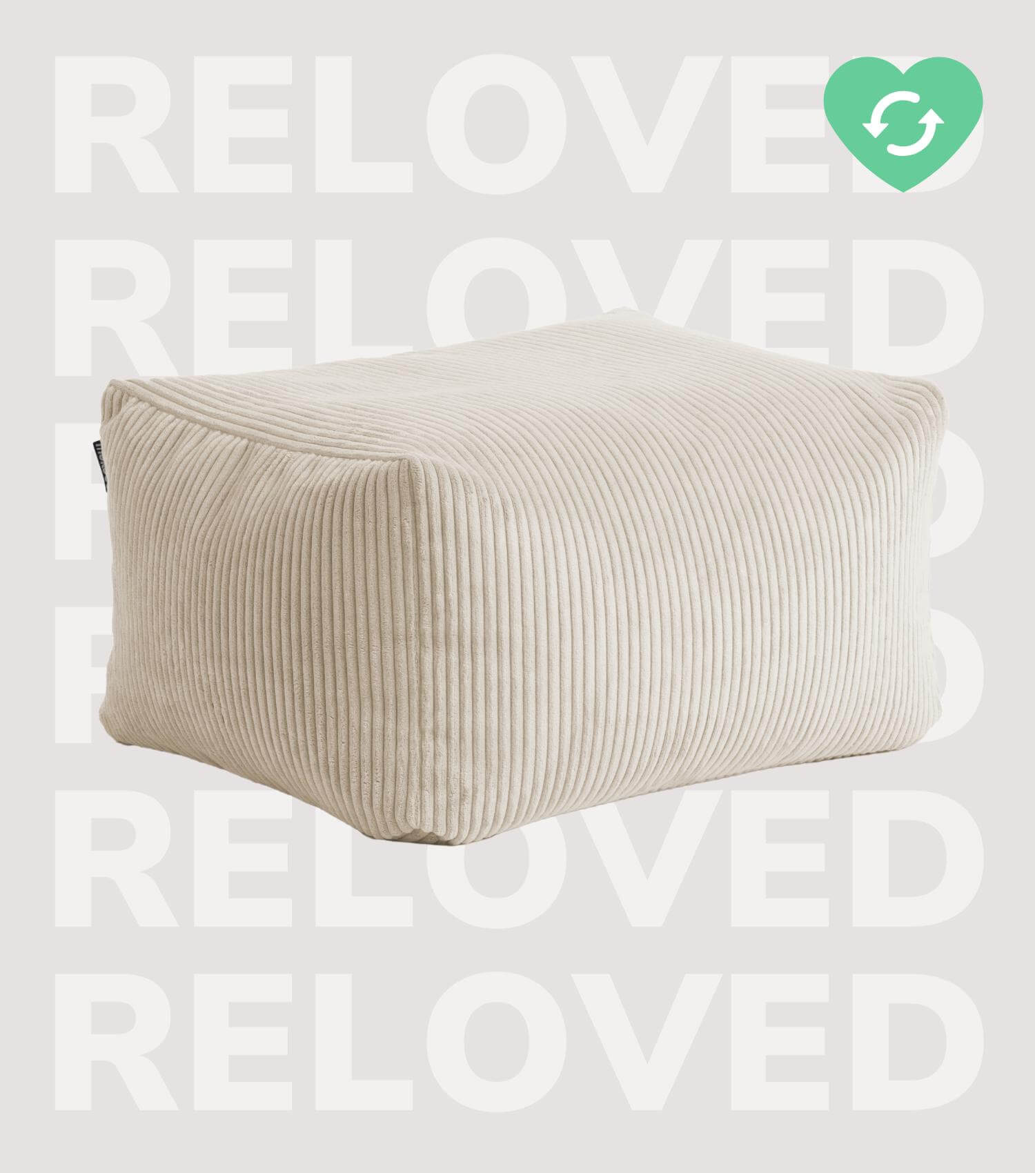 Indoor Pouf Hocker Sitzkissen Bodenkissen 'Der Ruhestifter' Fußhocker eckig#sku_PF2poso-080nat_C