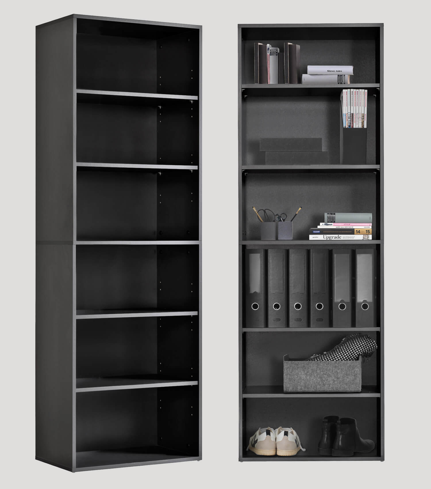 Hohes Regal Schuhregal aus Holz ‘Der Bücherwurm’ Aktenregal Wand#sku_BR2.2ant