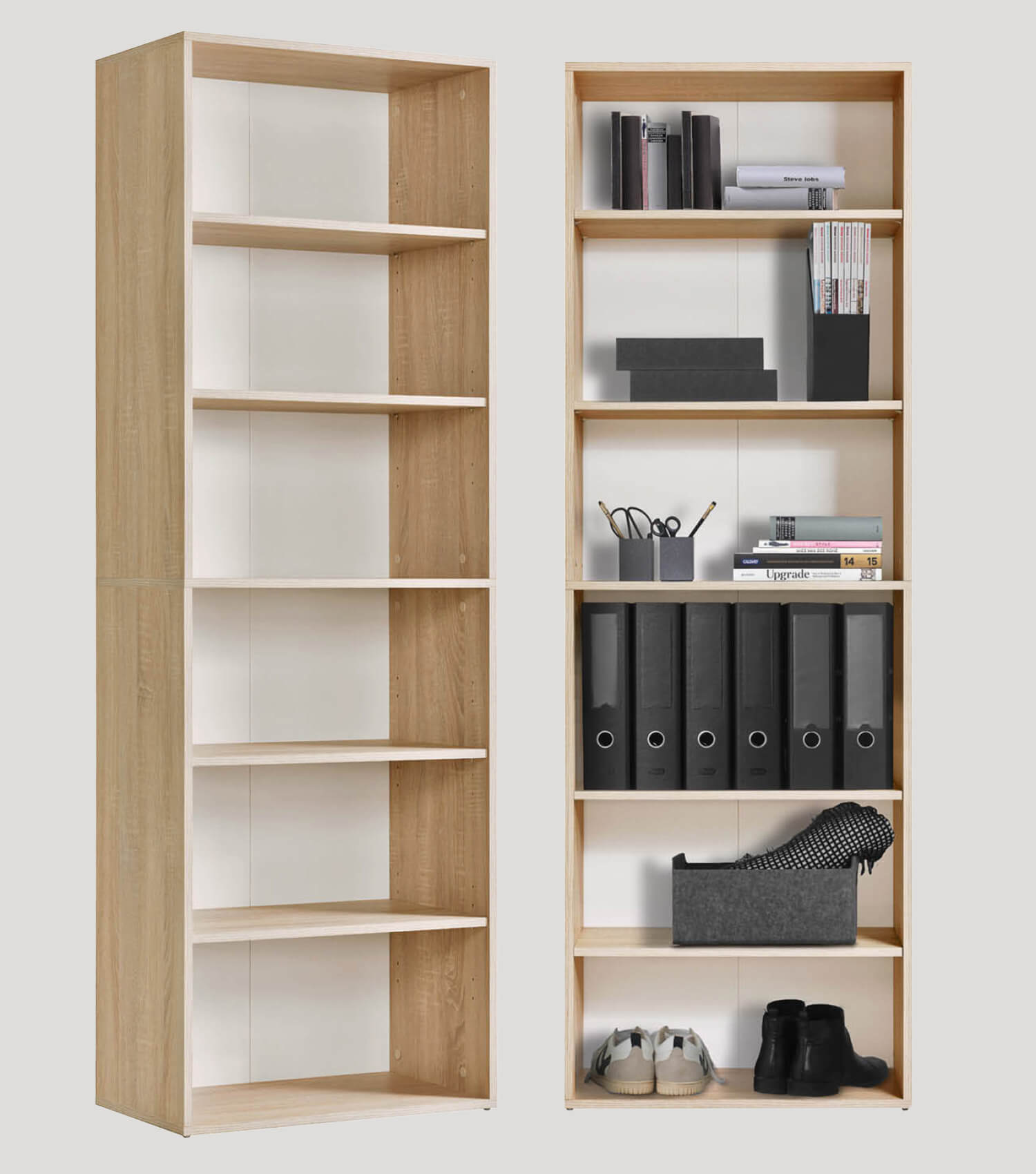 Hohes Regal Schuhregal aus Holz ‘Der Bücherwurm’ Aktenregal Wand#sku_BR2.2se