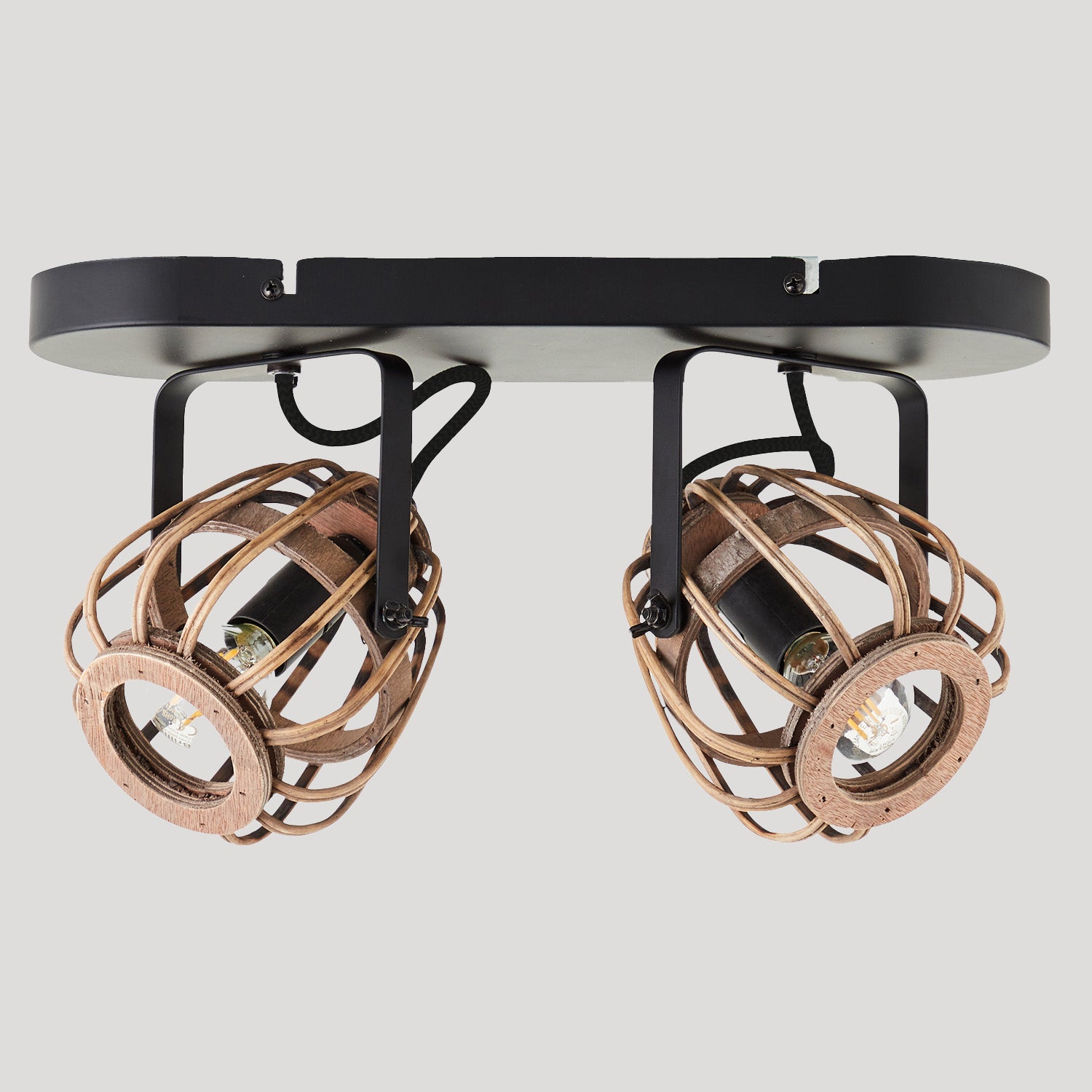 Deckenlampe Boho Style Rattan 'Die Natürliche' dimmbarer Deckenstrahler #sku_LP17d_99615-76_br
