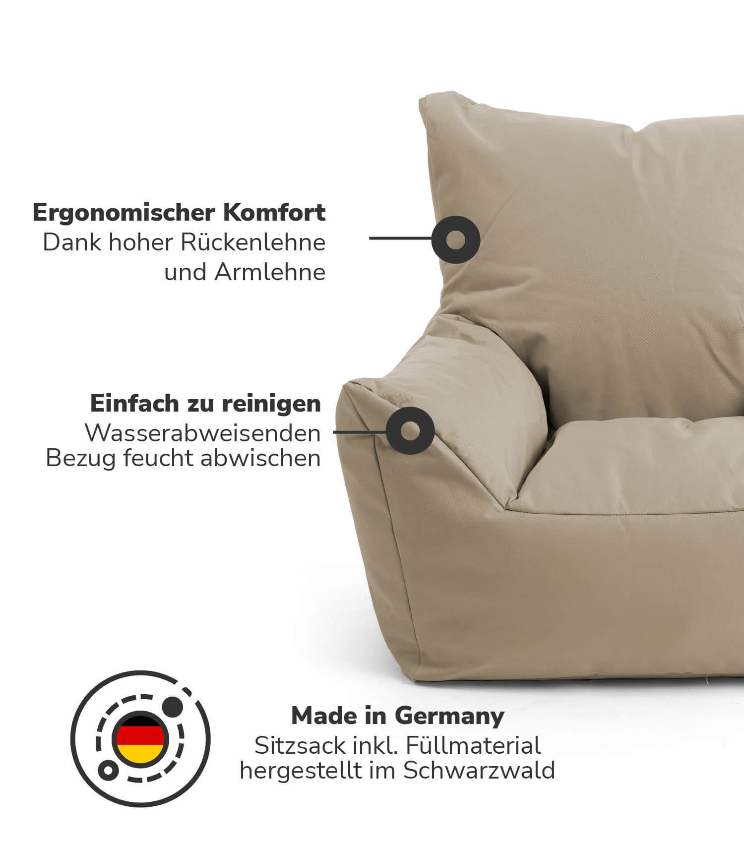 Kinder Sitzack Cord Kindersessel Lesesessel Bodenkissen Kindersitzsack Outdoorsitzsack