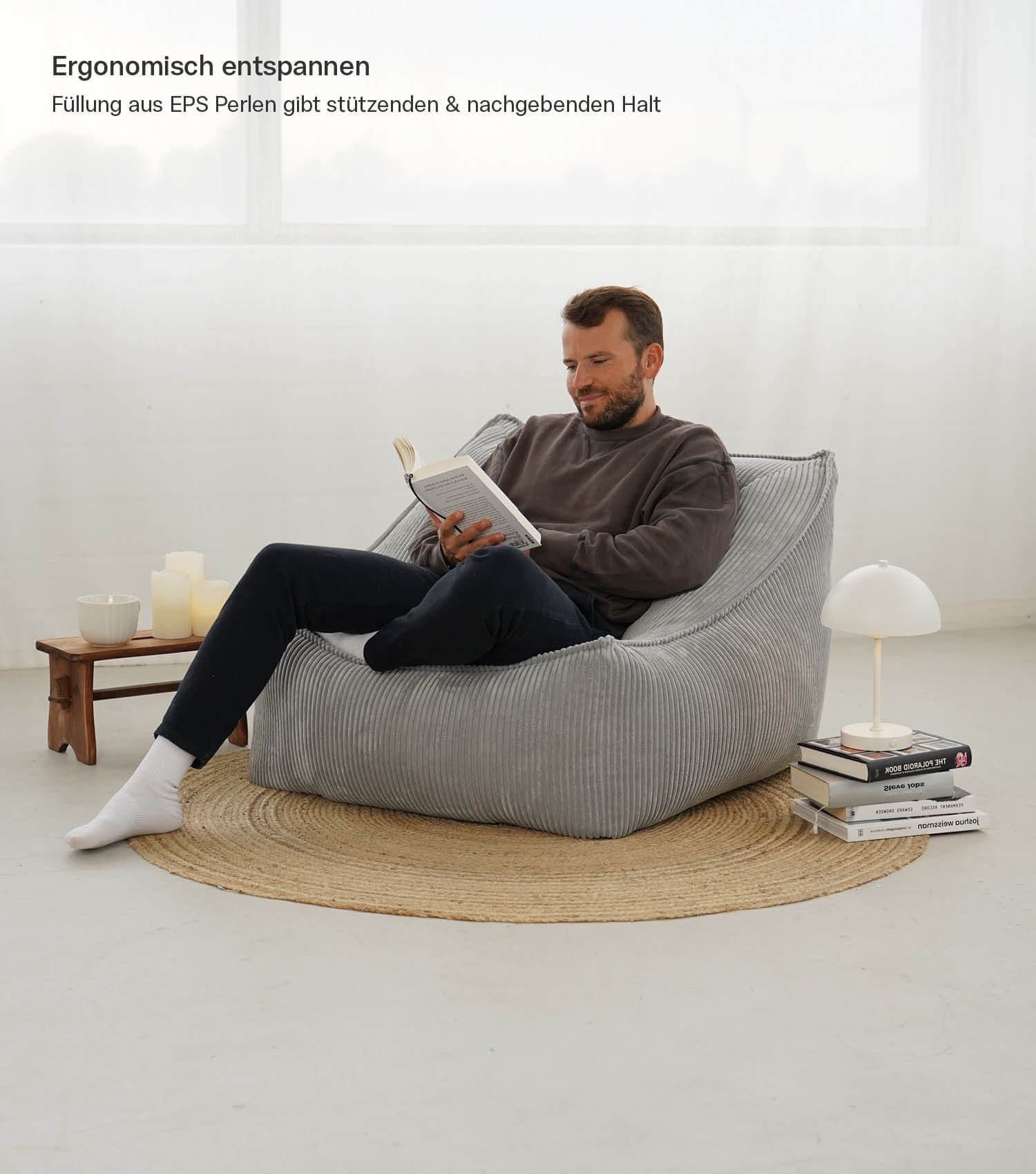 Cord Sessel Lesesessel XXL Sitzsack Sitzsack Cord Bean Bag Armlehnen