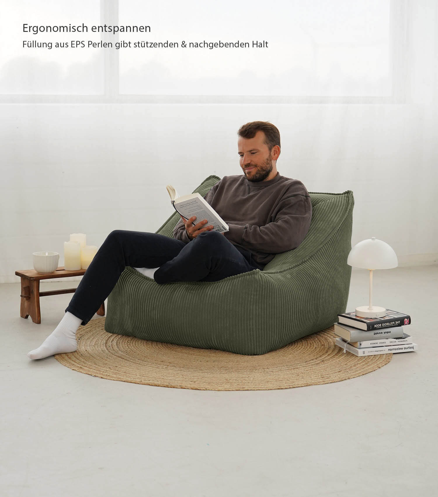 Cord Sessel Lesesessel XXL Sitzsack Sitzsack Cord Bean Bag Armlehnen