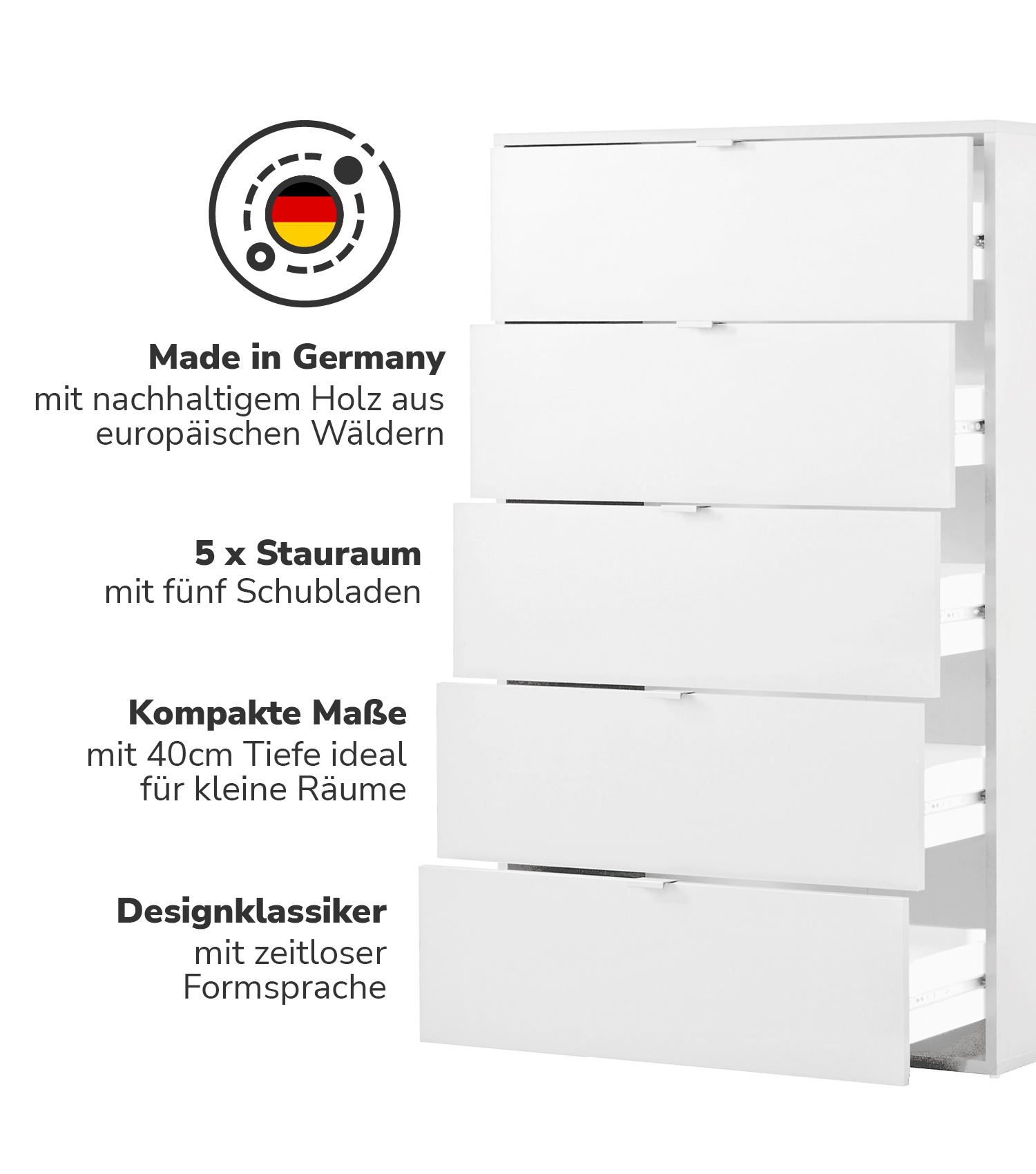 Kommode Schubladenkommode Sideboard Anrichte Nachttisch Highboard