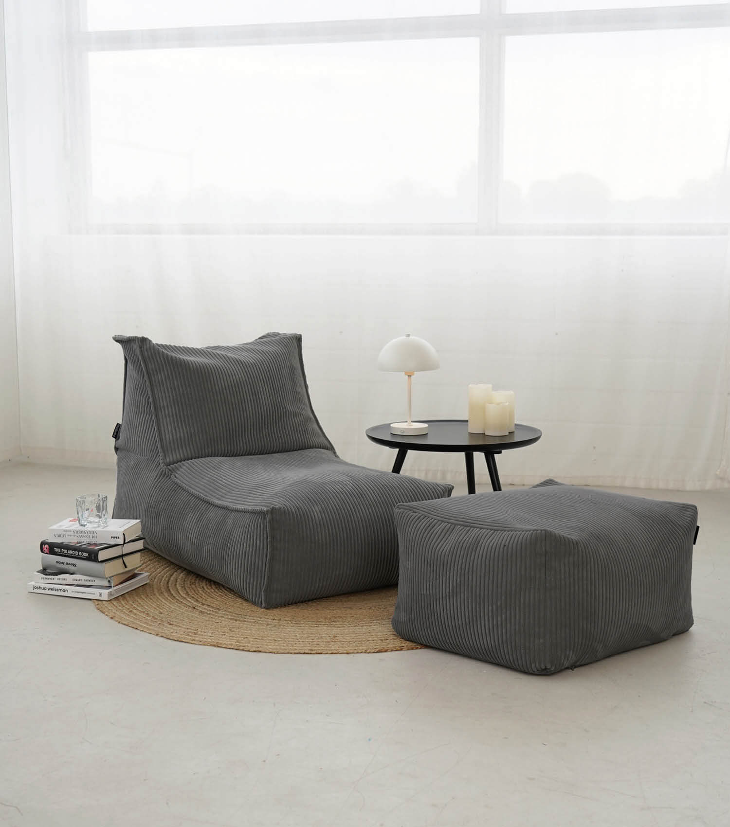 Sitzsack XXL + Pouf für Kinder & Erwachsene mit Füllung 'Der Gelassene'