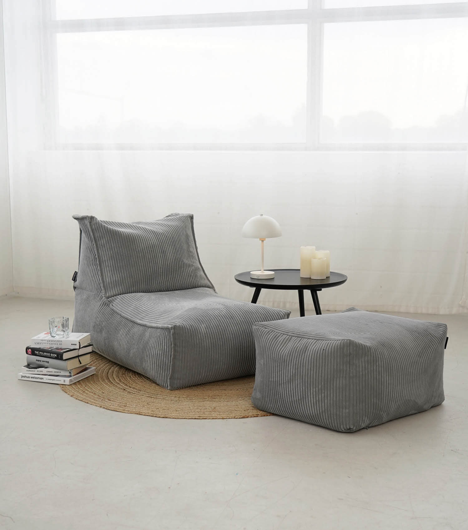 Sitzsack XXL + Pouf für Kinder & Erwachsene mit Füllung 'Der Gelassene'