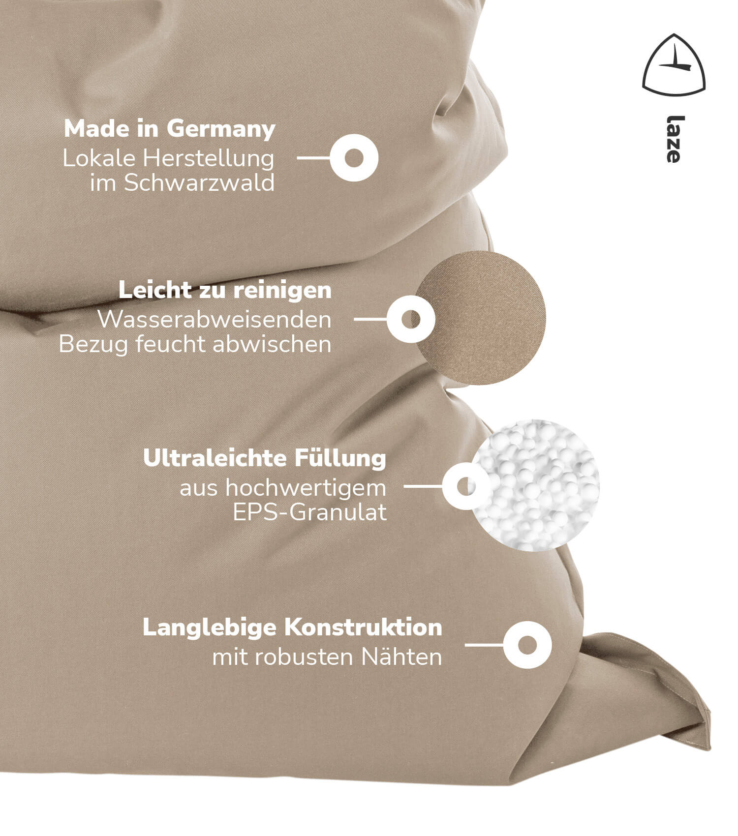 Sitzsack XXL Bean Bag Riesensitzsack Liegekissen Bodenkissen Relaxliege