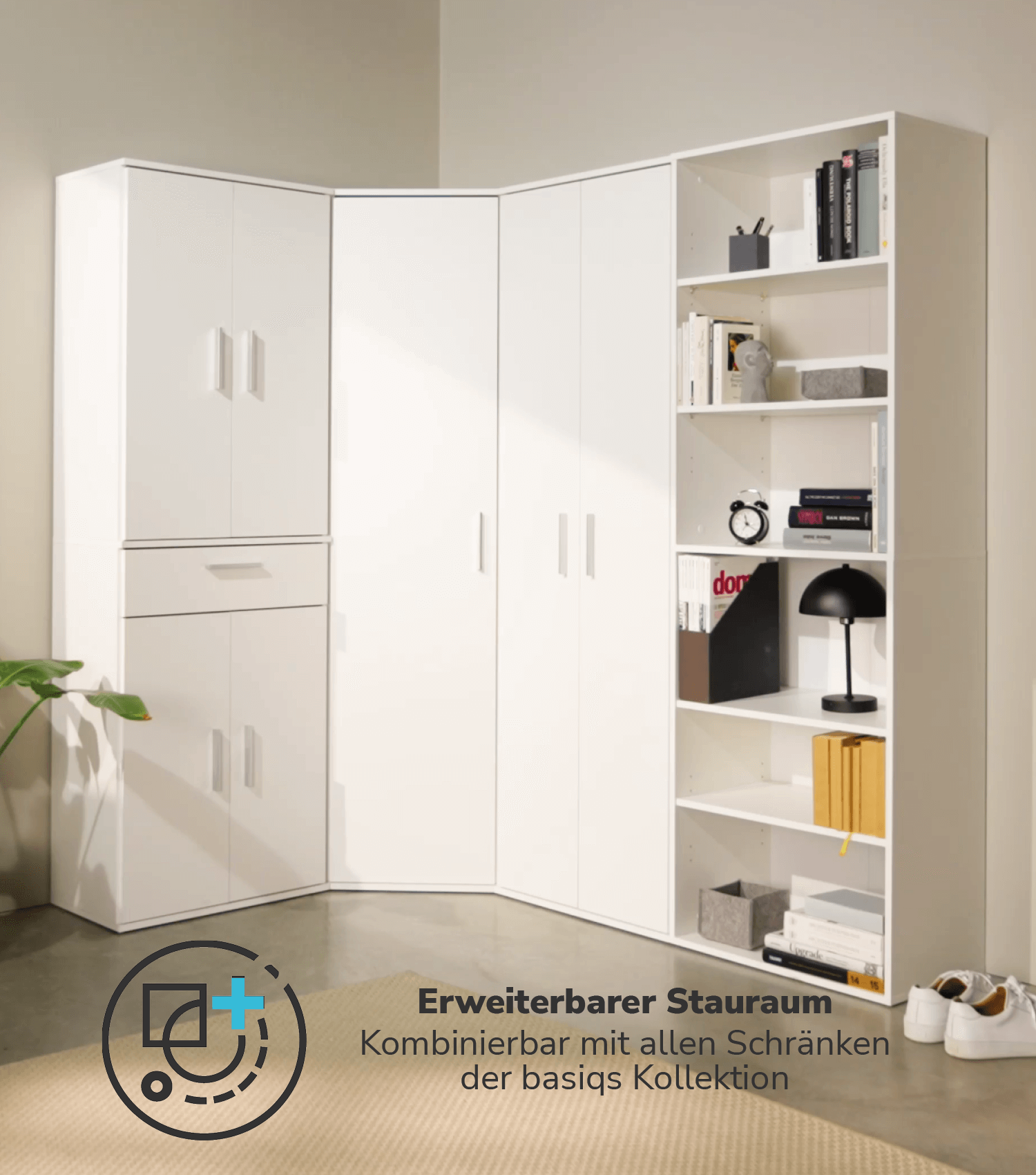 Hohes Regal Schuhregal aus Holz ‘Der Bücherwurm’ Aktenregal Wand