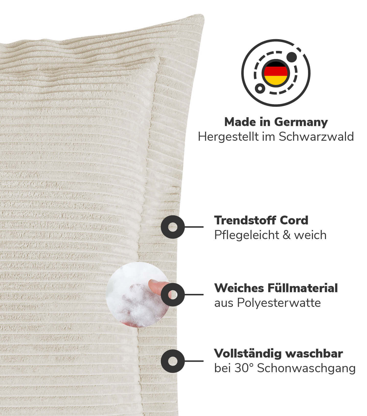 Sofakissen Dekokissen Zierkissen Couchkissen Flatterkissen Cordkissen