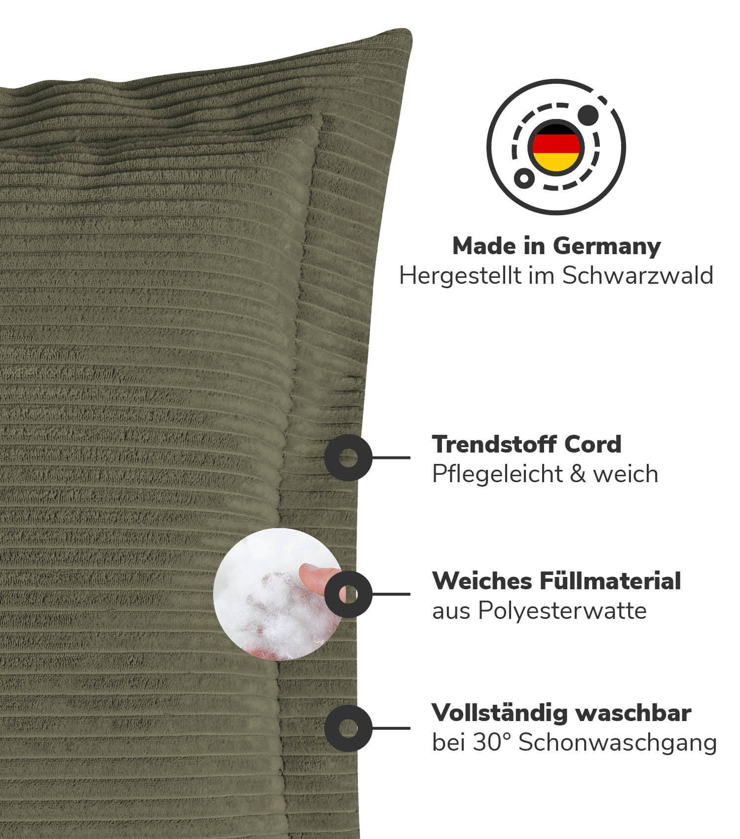 Sofakissen Dekokissen Zierkissen Couchkissen Flatterkissen Cordkissen