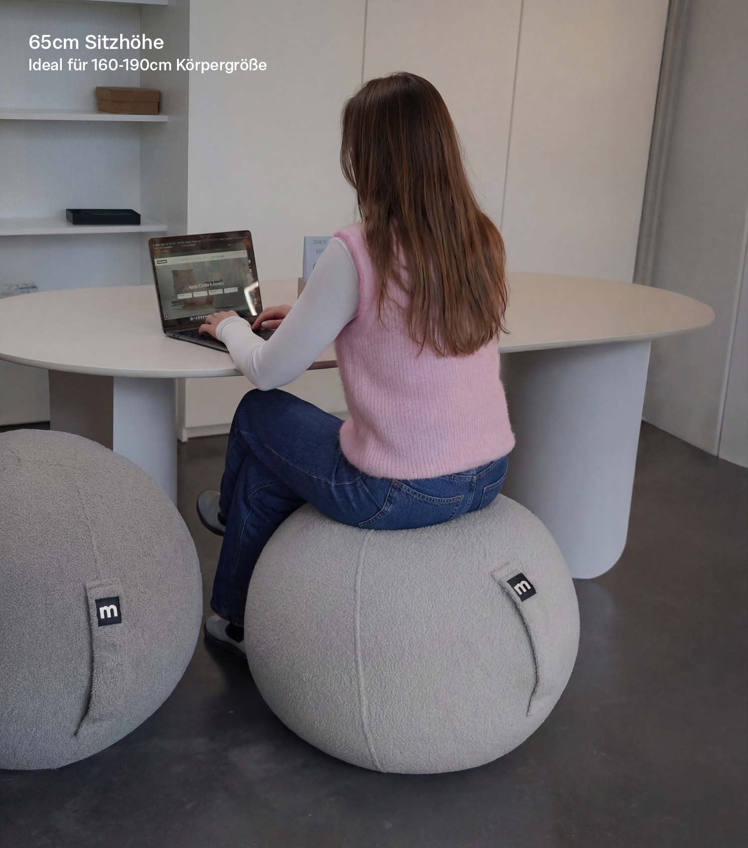 Stoff Sitzball Büro ergonomisch Gymnastikball Pezziball Bürostuhl
