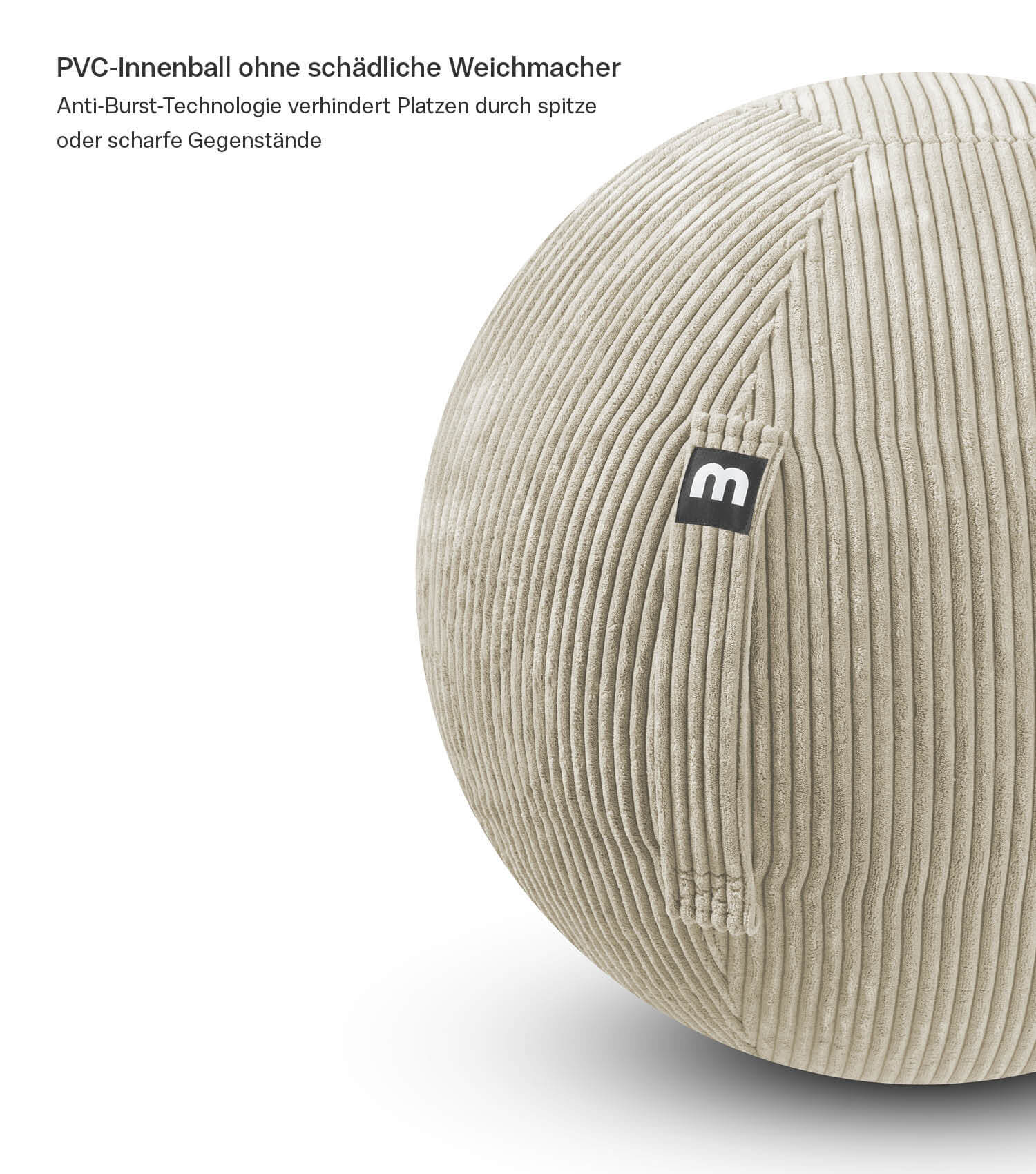 Stoff Sitzball ergonomisch 'Der Sportliche' Gymnastikball & Hocker Grau