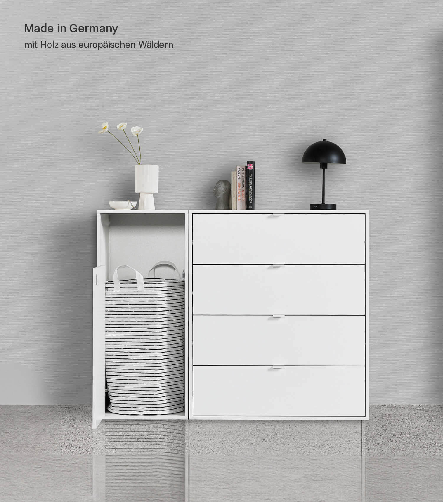 Wäscheschrank Wäschesammler Wäschekorb Holz Wäschetrenner Wäschebox