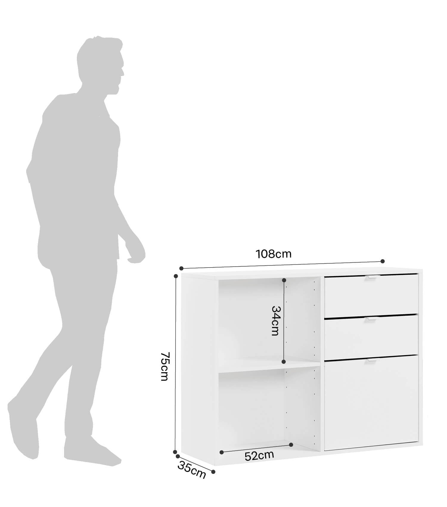 Aktenregal Würfelregal Raumteiler Bücherregal Büroregal Holzregal