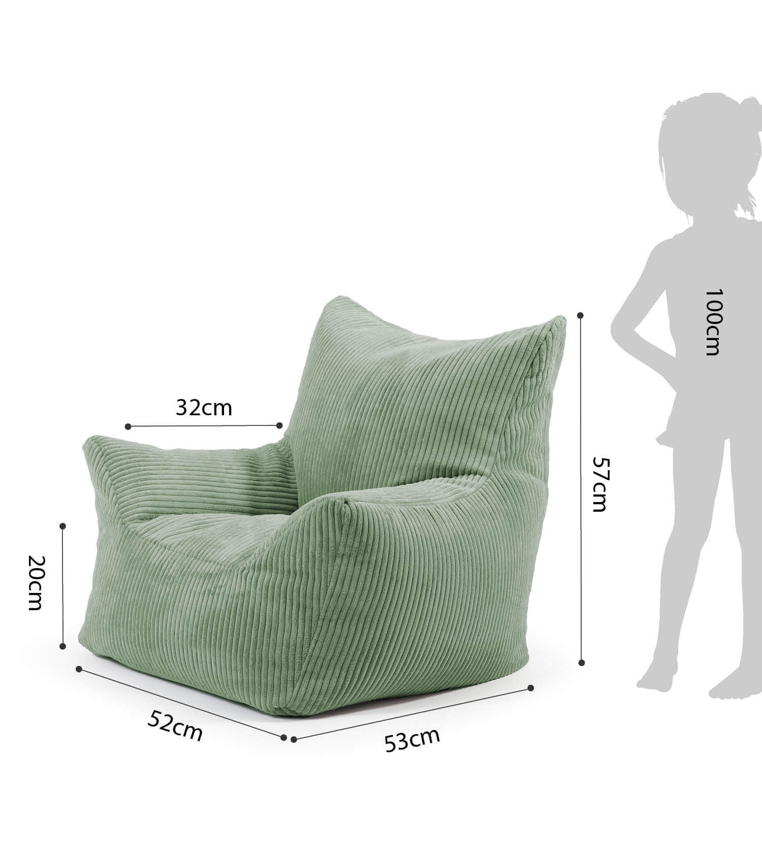 Kinder Sitzack Cord Kindersessel Lesesessel Bodenkissen Kindersitzsack Outdoorsitzsack