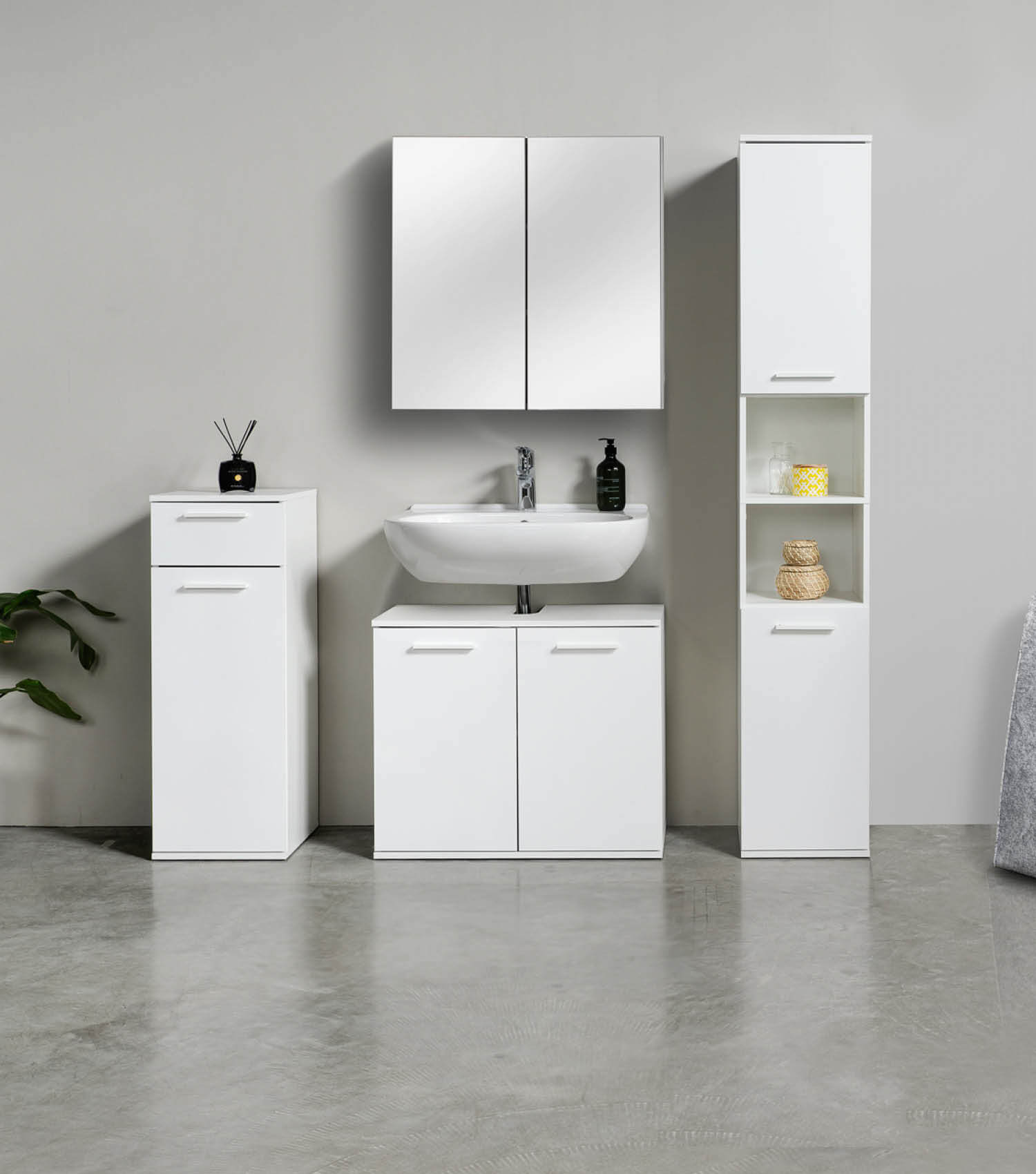 Bad-Hochschrank Badezimmerschrank Badschrank Badezimmerregal Schrank