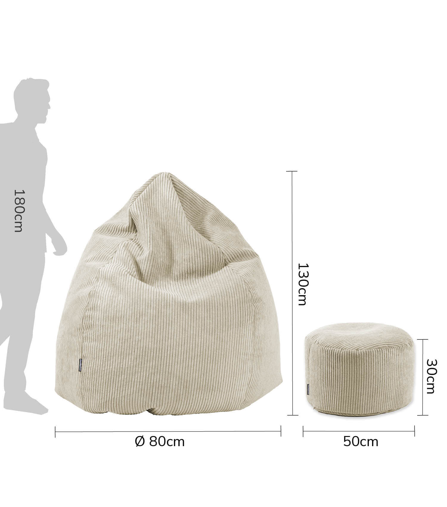 Sitzsack Bean Bag Sitzkissen Cord Bodenkissen BeanBag Sitzsack Kinder