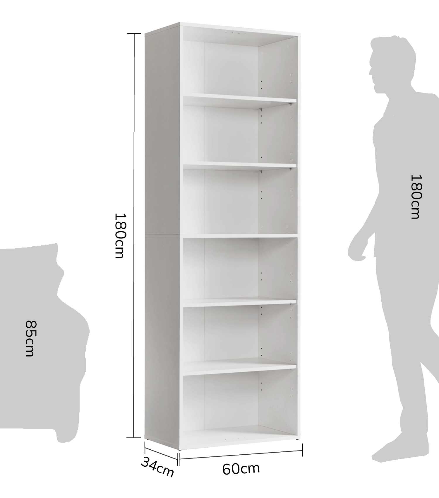 Hohes Regal Schuhregal aus Holz ‘Der Bücherwurm’ Aktenregal Wand