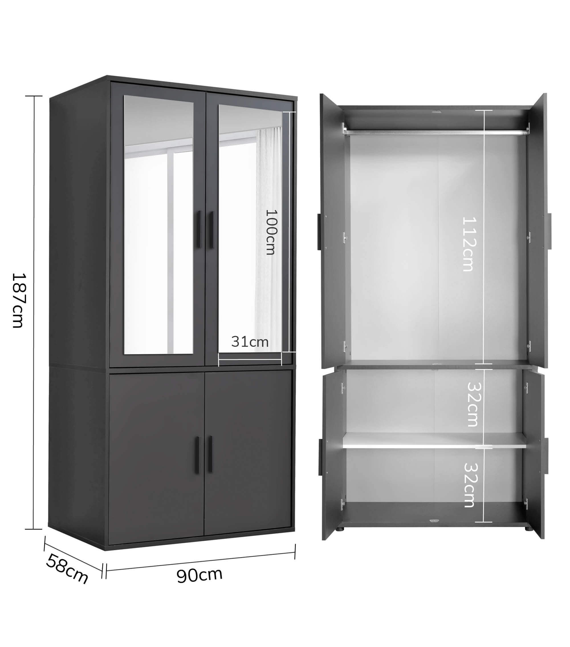 Kleiderschrank Garderobenschrank Schlafzimmerschrank Flurschrank