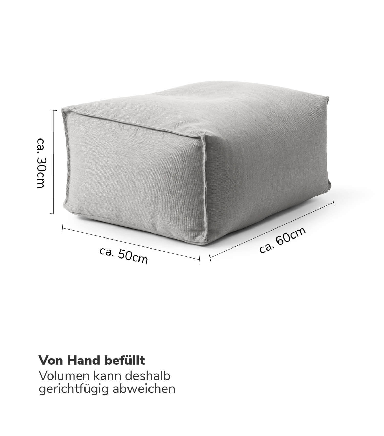 Outdoor Pouf Hocker Sitzkissen Bodenkissen 'Der Ruhepouf' Fußhocker eckig