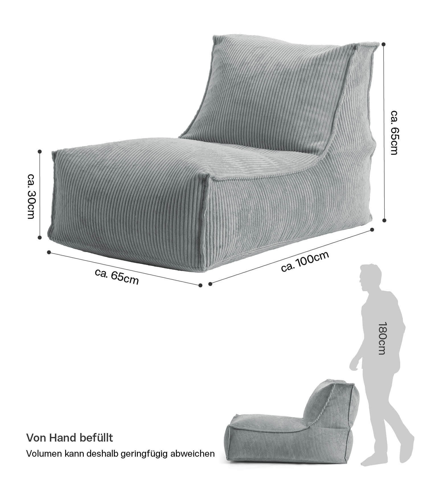 Sitzsack XXL + Pouf für Kinder & Erwachsene mit Füllung 'Der Gelassene'