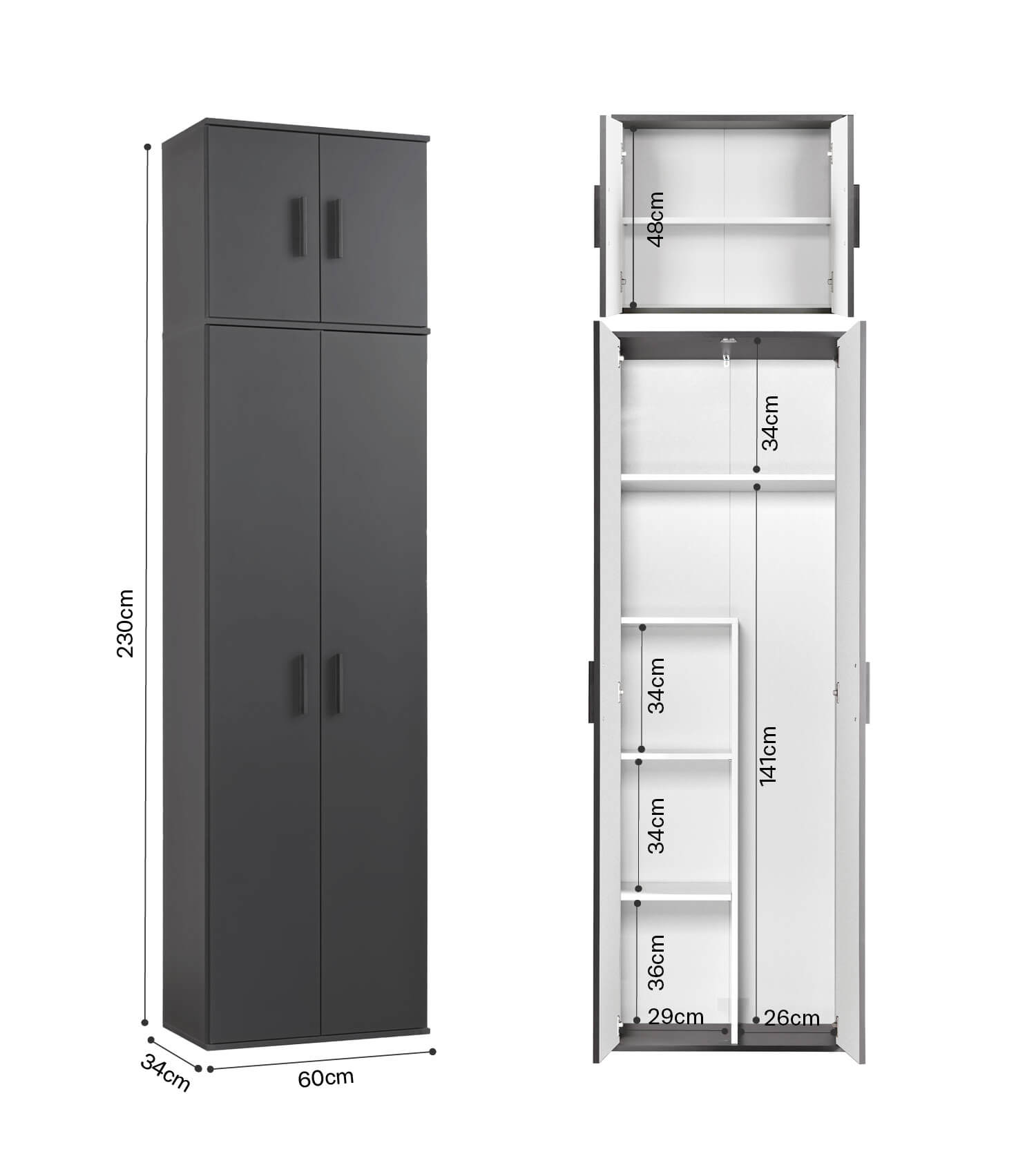 Mehrzweckschrank Hochschrank Schuhschrank Allzweckschrank Flurschrank