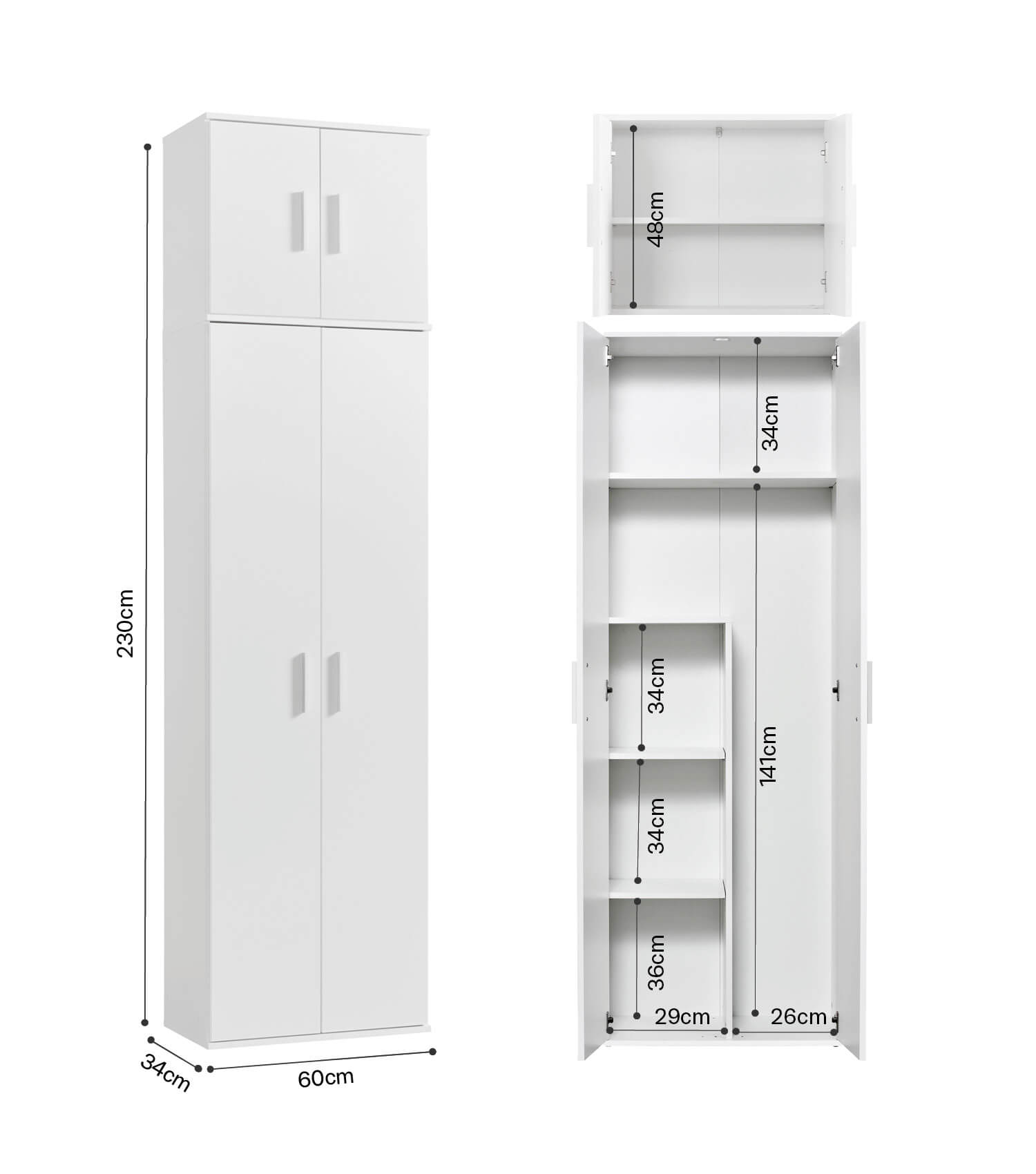 Mehrzweckschrank Hochschrank Schuhschrank Allzweckschrank Flurschrank