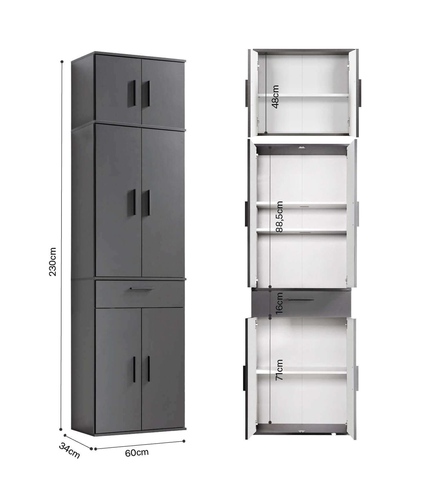 Mehrzweckschrank Hochschrank Schuhschrank Allzweckschrank Flurschrank